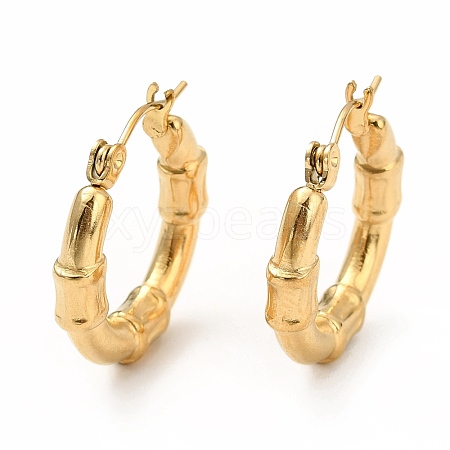 Ion Plating(IP) 304 Stainless Steel Chunky Hoop Earrings for Women EJEW-F283-06G-1