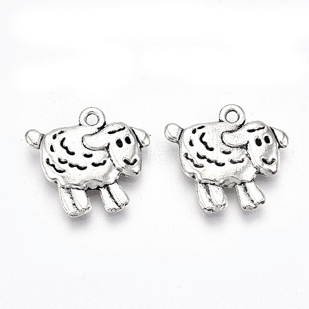 Tibetan Style Alloy Pendants TIBE-S323-019AS-RS-1