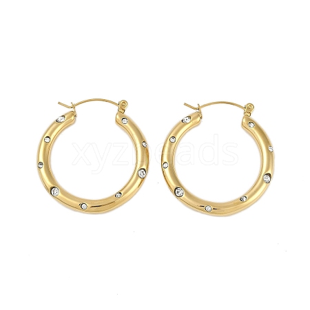 Ion Plating(IP) 304 Stainless Steel Hoop Earrings for Women EJEW-K281-34G-02-1