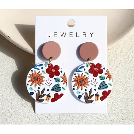 Acrylic Dangle Stud Earrings FS-WG5876E-06-1