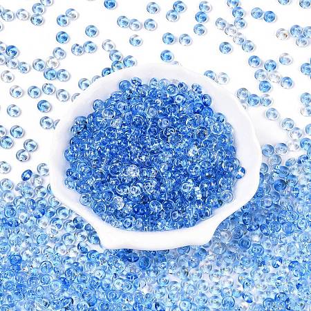 Spray Painted Transparent Glass Seed Beads SEED-T007-05H-1