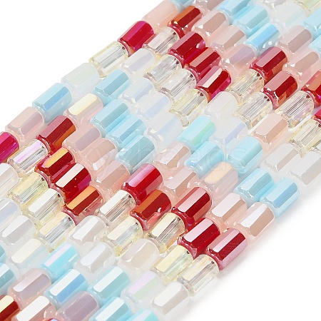 Electroplated Glass Beads Strands EGLA-P067-01A-05-1
