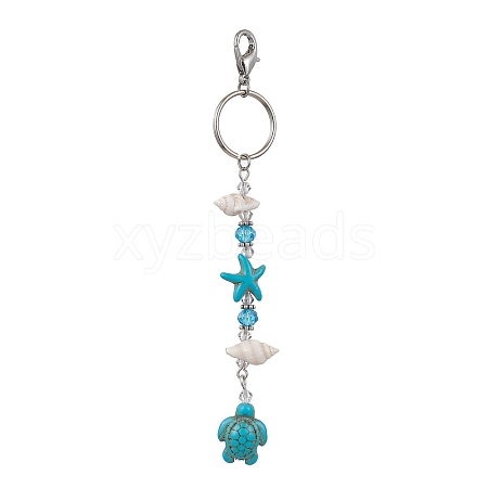 Dyed Synthetic Turquoise Pendant Decorations HJEW-JM01493-01-1