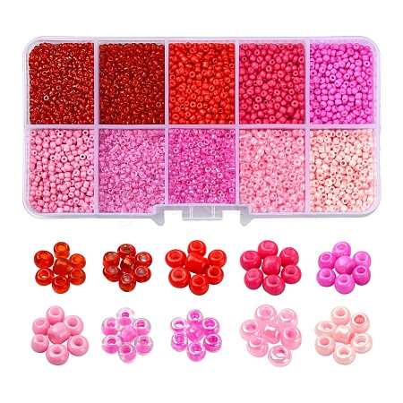 8500Pcs 10 Style Glass Seed Beads SEED-YW0001-80A-1