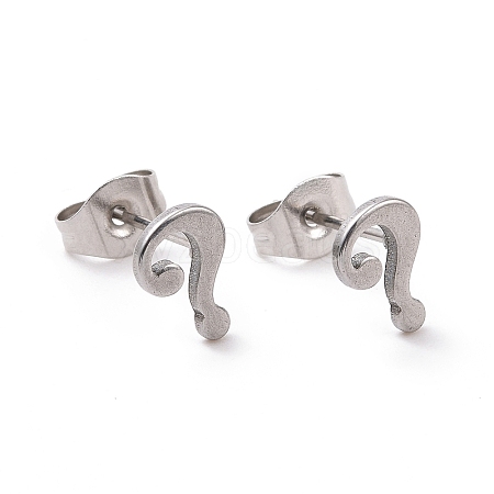 304 Stainless Steel Question Mark Stud Earrings for Women Men EJEW-G318-06P-1