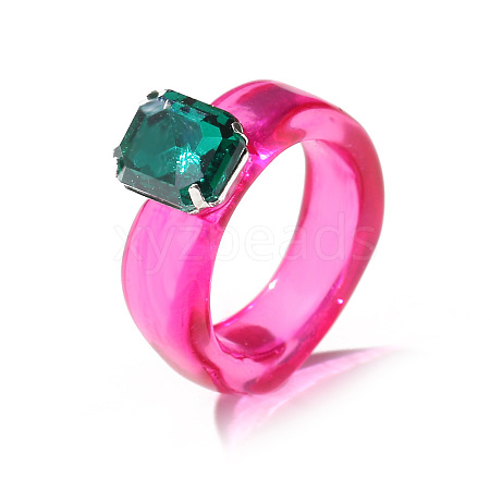 Resin Finger Rings RJEW-Z007-03F-1