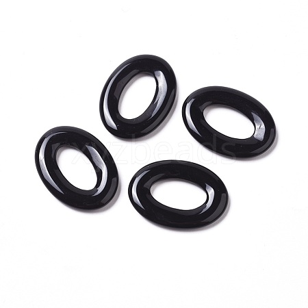 Natural Black Agate Linking Rings G-G798-09-1