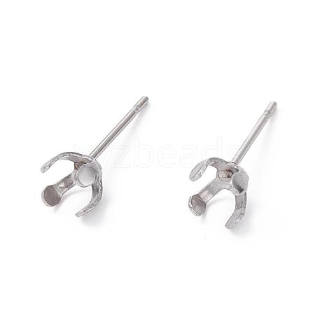 304 Stainless Steel Stud Earring Findings STAS-L219-03A-P-1