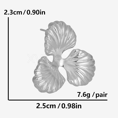 304 Stainless Steel European and American Geometric Flower Stud Earrings FX4766-1-1