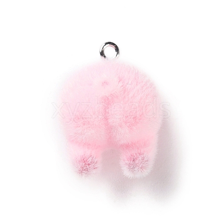 Flocking Resin Cute Pendants RESI-A040-01B-1