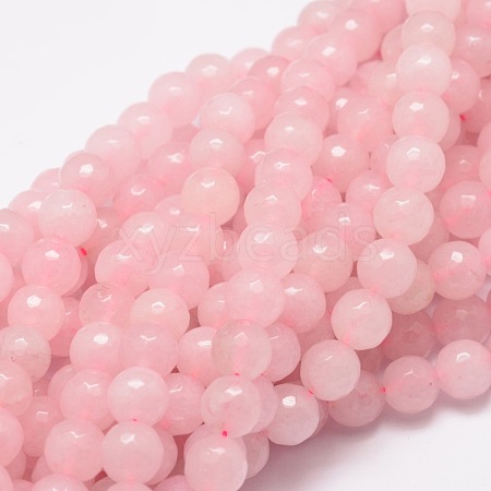 Dyed Natural White Jade Round Beads Strands X-G-E313-8mm-02-1