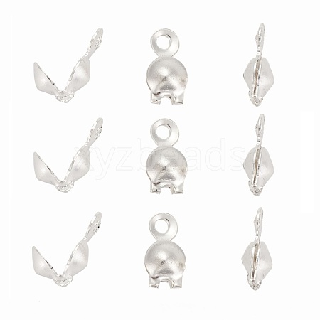 150pcs Silver Color Plated Iron Bead Tips X-E037Y-S-1