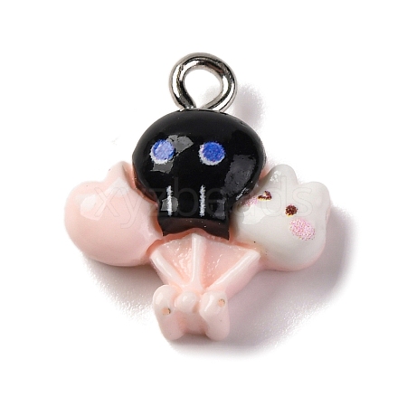 Halloween Theme Opaque Resin Pendants RESI-D075-02C-1