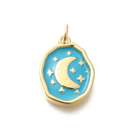 Rack Plating Brass Enamel Pendants KK-L225-029G-01-1