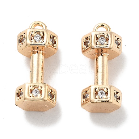 Brass Micro Pave Clear Cubic Zirconia Pendants KK-M102-46G-1