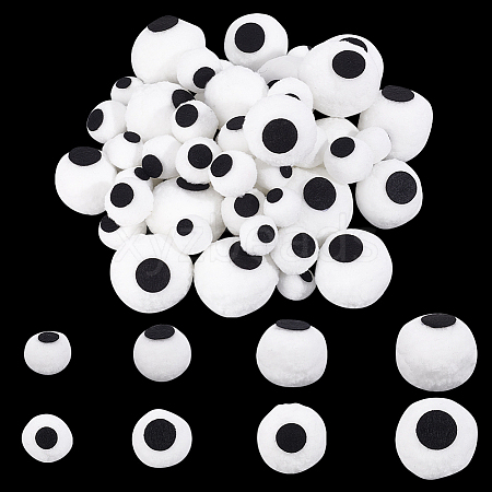 AHADERMAKER 80Pcs 4 Style High Elastic Plush Ball Doll Eye DIY-GA0004-50-1