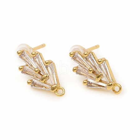 Brass Stud Earring Findings X-ZIRC-L096-16G-1