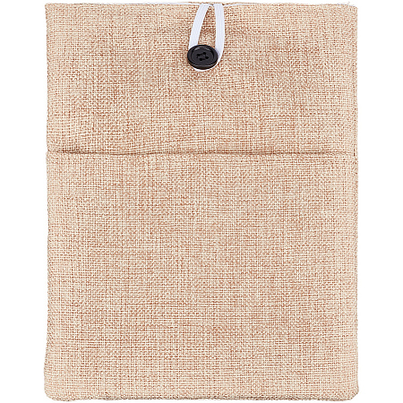 Cotton & Linen Book Sleeve with Button & Front Pocket ABAG-WH20005-14B-02-1