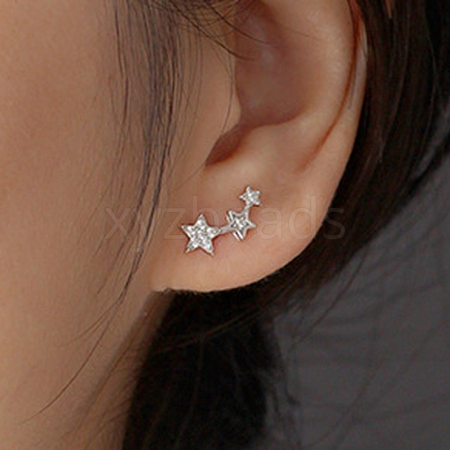 S925 Sterling Silver Star Stud Earrings LM4337-2-1