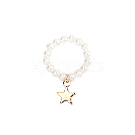Plastic Imitation Pearl & Alloy Finger Rings FS-WG241E1-15-1