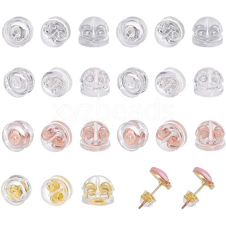 CHGCRAFT 80Pcs 4 Colors Brass Ear Nuts FIND-CA0006-32-1