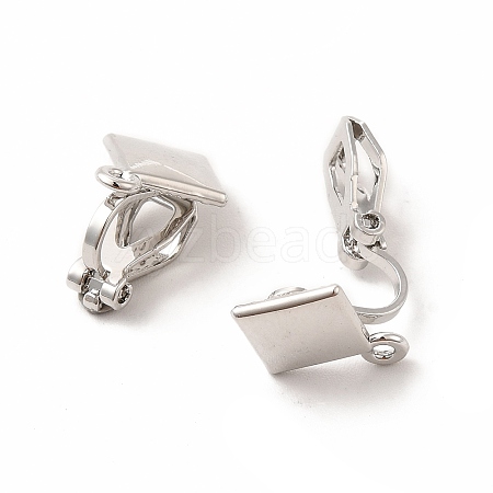 Alloy Clip-on Earring Findings PALLOY-M208-04P-1