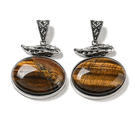 Natural Tiger Eye Pendants G-Z050-07A-1