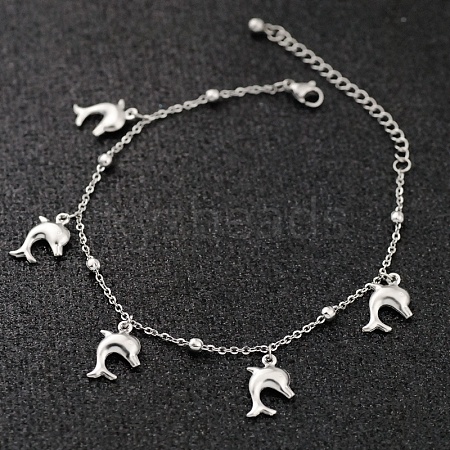 Bohemia Style Ocean Theme 304 Stainless Steel Anklets WG73A42-10-1