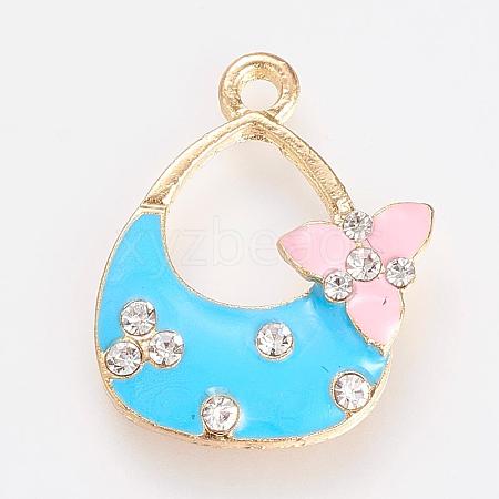 Enamel Style Alloy Rhinestone Pendants ENAM-S108-349B-1