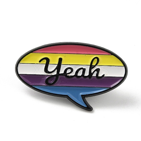 Word Yeah Creative Speech Bubble Enamel Pins JEWB-P030-G02-1