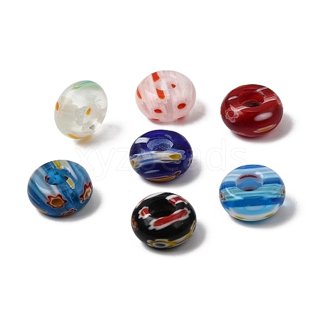 Handmade Millefiori Lampwork European beads X-LK-R010-M-1
