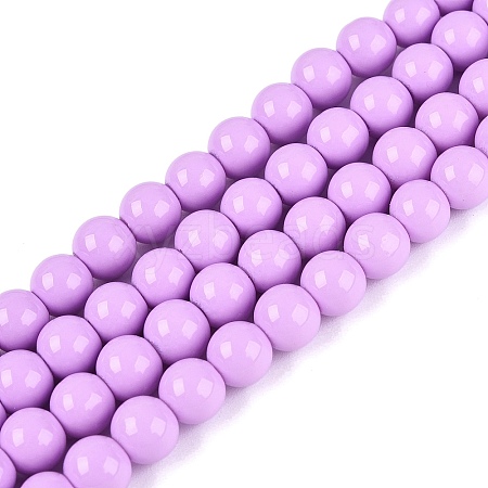 Painted Glass Bead Strands X-DGLA-S071-6mm-B38-1