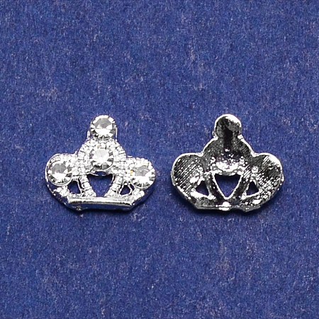 Crown Alloy Rhinestone Nail Art Cabochons MRMJ-WH0075-26-1