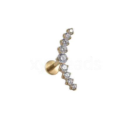 G23 Titanium with Clear Cubic Zirconia Threadless Labrets WG006A0-14-1