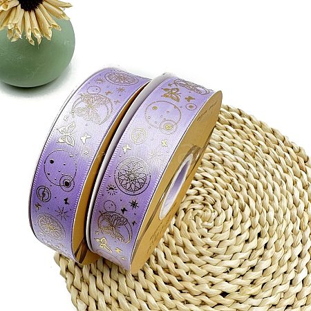 Golden Hot Stamping Butterfly Star Pattern Polyester Ribbons PW-WG28749-13-1