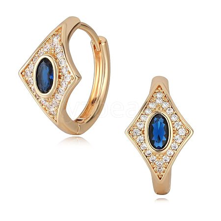 Brass Cubic Zirconia Hoop Earrings FS-WGD9CCC-12-1