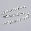 Brass Round Oval Paperclip Chain Necklace Making MAK-S072-05B-S-2