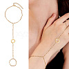 304 Stainless Steel Sun Link Chain Ring Bracelets for Women BJEW-TAC0055-1