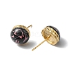 Enamel Half Round Stud Earrings EJEW-P229-01G-06-2