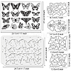 4Pcs Butterfly Carbon Steel Cutting Dies Stencils with PET Hollow Out Drawing Painting Stencils Sets & 1Pc PVC Plastic Stamps DIY-GL0004-149-2