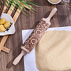 Snowflake Pattern Wood Rolling Pin AJEW-WH0481-657-4