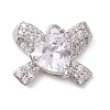 Rack Plating Brass Micro Pave Clear Cubic Zirconia Pendants KK-H463-10P-01-1