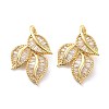 Real 18K Gold Plated Brass Micro Pave Cubic Zirconia Pendants KK-D004-31G-2