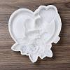 Valentine's Day Heart with Lovers & Flower DIY Wall Decoration Silicone Molds DIY-G096-02-2