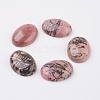 Natural Rhodonite Flat Back Cabochons G-G741-25x35mm-12-1
