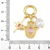 Brass Pave Pink Cubic Zirconia European Pendant Decorations CU-CBA65A7-01B-G-3