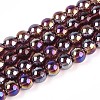 Electroplate Transparent Glass Beads Strands GLAA-T032-T6mm-AB19-1