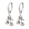 316 Surgical Stainless Cherry Hoop Earrings EJEW-C160-11A-2