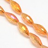 Electroplate Crystal Glass Rice Beads Strands EGLA-F044-A-2