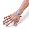 Heart Synthetic Turquoise Beads Stretch Bracelets BJEW-JB04841-01-3